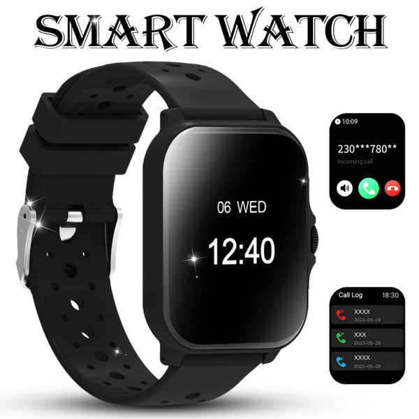 NcmRyu Premium Fashionable Smart Sports Watch For Men And Women, Wireless Calling And Message Notification, Pedometer, Calorie, Distance Tracking, Multiple Sports Modes, Music Control, Remote Camera, Alarm Reminder, Multi-Function Smart Watch, Men's And Women's Watch