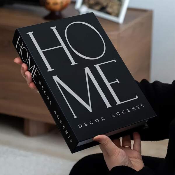 Caja de almacenamiento decorativa con tapa abatible magnética en forma de libro de moda de alta gama, caja de libro de mesa de café estilo nórdico, libro realista con tapa abatible, caja de almacenamiento de papel, adecuada para decoración de habitación, decoración navideña, regalo, decoración de sala de estar, almacenamiento de papel, mesa de café, soporte para control remoto, soporte para llaves