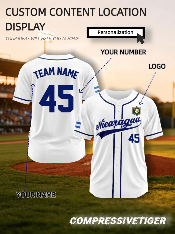 2026 Home Blue & White Colorblock Short Sleeve Baseball Cardigan, Fully Customizable, Replaceable Team Name On Chest, Interchangeable Number, Addable Logo Badge On Chest, Personalized Name & Number Printing On Back, Comfortable Fabric, Loose Button-Up Fit, Suitable For Team Training, Fan Collection, Group Team Building, Custom Personalized Sports Baseball Jersey