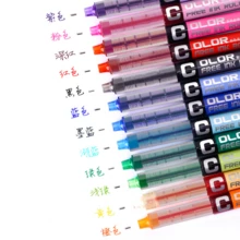 12pcs/16pcs/24pcs 12 Colors Liquid Gel Pens, Colorful Ink Ballpoint Pens For Drawing, Doodling And Office Use - Sets - View 2