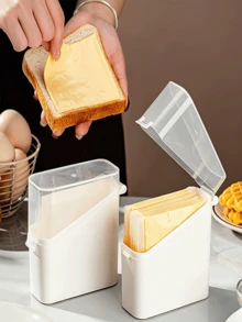 1/2/4/6pcs Cheese Slice Storage Box, Refrigerator Cheese Slice Fresh-Keeping Box With Flip Lid, Butter Packaging Box, Bagged Coffee Box, Refrigerator Small Bag Condiment Storage Box, Household Storage Supplies - Multicolor - View 5
