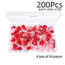 50/100/150/200入 粉色與紅色心形圖釘，鐵製，適用於居家、學校與辦公室裝飾，附盒裝 - 多色 - 查看 20