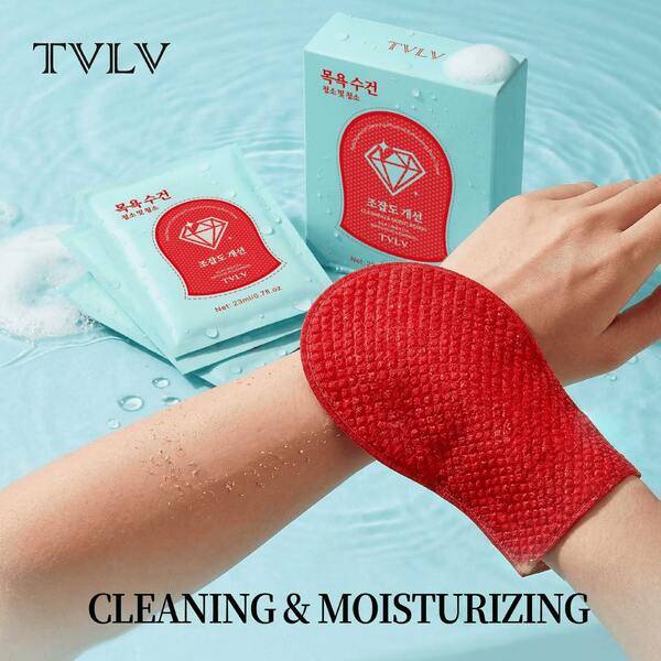 Set Handuk Mandi Portabel 5 Buah untuk Perjalanan, Sarung Tangan Mandi Penggosok Bertekstur Merah Dua Sisi, Sarung Tangan Mandi Penggosok, Dikemas Secara Individual dengan Gel Mandi, Aroma Teh dan Aroma Bunga, Termasuk Sarung Tangan Penggosok - Penting untuk Gym, Berkemah, Liburan, Hotel, Perjalanan Bisnis, Perjalanan Udara, dan Lainnya