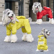 1件寵物戶外狗狗散步四足防髒防水連帽外套，小型至中型犬外套 - 彩色 - 查看 1