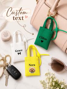 Personalized Pet Photo Bag Charm, Custom Name Keychain, Photo Key Ring, Cute Bag Pendant, Personalized Accessory Gift, Custom Pet Keepsake - Multicolor - View 3