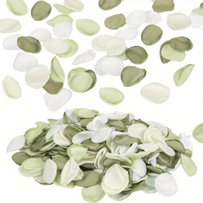 50/100pcs Green Silk Rose Petals, Artificial Flower Petals For Wedding, Bridal Shower, Party, Aisle Decor, Confetti, Proposal, Romantic Night, Mother's Day Gift Decoration
