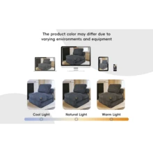 Modern Single-Seater Sofa With Integrated Storage And Elegant Tassel Details For A Cozy Home Space - 灰色+絨布 - 查看 7