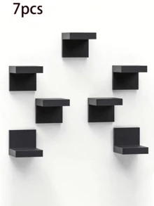 6pcs/2pcs/1pc Deep Black Thickened Wall-Mounted Storage Rack, Modern Floating Display Shelf, Space-Saving Narrow Shelf With Iron Plate Support, Screw Fixed, Suitable For Home And Office - Multicolor - View 20
