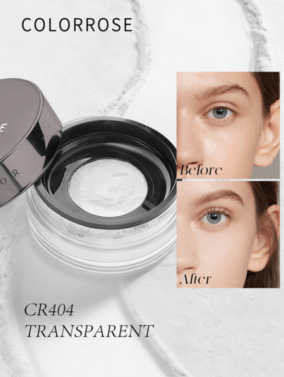 COLORROSE CR404 Loose Setting Powder, Tahan Lama, Ringan, Mengencangkan, Lembut, Warna Kulit Alami, Ekstrak Tumbuhan, Kontrol Minyak Matte Halus, Transparan, Menyamarkan Pori-Pori, Anti Luntur, Cocok untuk Penggunaan Sehari-hari, Pesta, Hadiah untuk Wanita dan Anak Perempuan