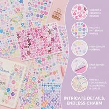 Moon & Star Themed Coated Sticker Book, Aesthetic Basic Scrapbooking Stickers For DIY Journal Decoration And Card Making. Cute Photocard And Collage Craft Supplies, Decorative Washi Stickers For Embellishing Journals And Diaries. - Multicolor - View 3