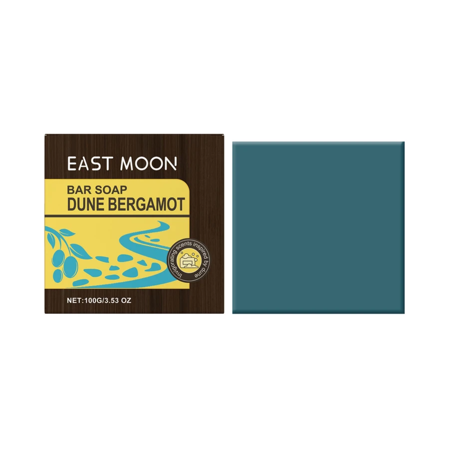 Jabón de Baño de Bergamota East Moon Sand - Fragancia Refrescante, Control de Grasa, Jabón Artesanal para Limpieza Facial y Corporal BM4K - 1 - Ver 1