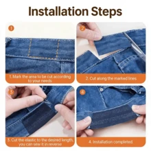 1Pc/2/3/4/5Pcs Waist Extender Tool For Jeans And Skirts - Elastic Waistband Extension Buckle Adjuster, Waist Expander, Suitable For Pants, Skirts, Elastic Waistbands (Leopard Print, Blue) - Multicolor - View 5