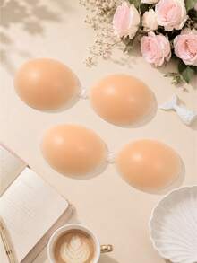 Silicone Invisible Backless Push-Up Bra, Strapless Adhesive Bra, Suitable For Wedding Dress, Cold ShoulderOutfits And Various Special Occasions - Apricot - View 13