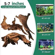 3pcs Wood Aquarium Driftwood Suitable For Fish Tank & Reptile Terrarium, Fast-Sinking Branches With Assorted Lengths, Shrimp, Snails, Aquascaping Decor For Fish Tanks And Reptile Habitat - 3 Pcs - View 2