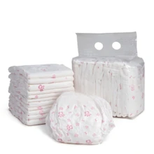 Soft Disposable Pet Dog Diapers, Elastic Waist High Absorbency Leak-Proof Puppy Sanitary Pants With Paw Print Pattern, Suitable For Female Dog Home Training And Travel - Pink - View 6