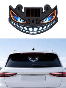 Luz LED de Ojo de Diablo para Ventana de Coche Alimentada por Energía Solar, Nuevo Ojo de Coche LED Dinámico 2026, Luz de Atmósfera Dinámica para Parabrisas de Ojo de Diablo, Con Sensor de Vibración y Luz, Recargable por USB-C, 5 Modos, Instalación con Ventosa - condujo - Ver 12