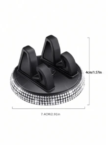 Car Phone Holder, 360 Degree Dashboard Mount, Rhinestone Design, Supports Vertical And Horizontal Modes, Easy Installation And Convenient Use. Suitable For Car Interior And Home/Office Use. Multiple Styles Available. Perfect As A Gift. - A - View 6