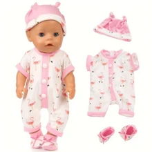 1 Set Of Summer Doll Clothes With Socks, Suitable For 14-18 Inch Dolls, Flamingo And Dinosaur Patterns, Unique And Novel, Meets Children's Preferences - Multicolor - View 8