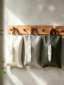 1pc Canvas Tissue Box, Hanging Tissue Storage Rack, Car Tissue Holder, Car Interior Storage Organizer, Car Accessories, Scratch-Resistant Tissue Box, Rectangular, Travel Essential, Holiday Gift - Multicolor - View 1