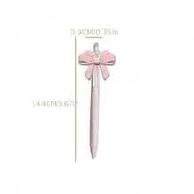1pc Bowknot Ballpoint Pen, Cute Pink Bowknot Design, Party Favor, Gift Pen, Party Supplies, Back To School - Multicolor - View 2