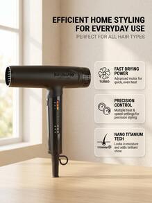 babyliss 纳米钛光离子吹风机 黑色 1 支 - 黑色 - 查看 1