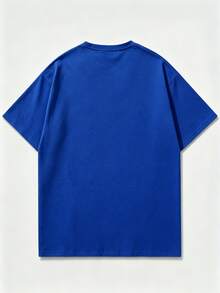 Y2K Tops, Godspeed Holly Wood Hills Orange Sunset Distressed Oversized Graphic Tee, Retro, Streetwear, Vintage, Drive Aesthetic, Baggy,   For Men - 藍色 - 查看 4