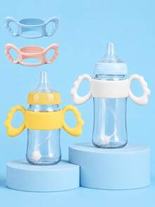 1 buah Pegangan Silikon Universal untuk Botol Bayi Hegen, Botol Bayi Pigeon, Botol Bayi Persegi Leher Ekstra Lebar - MultiWarna - View 1