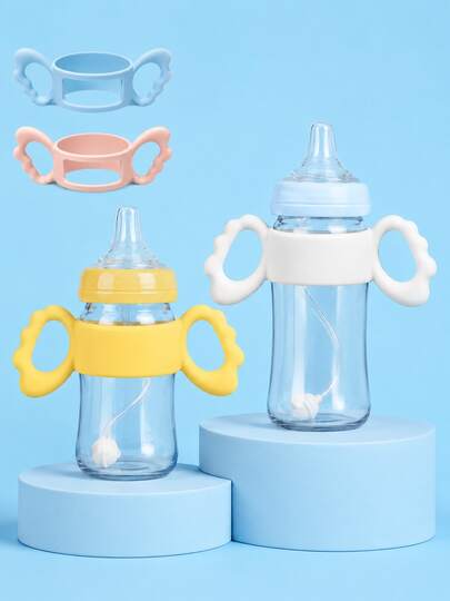 1pc Universal Silicone Handle For Hegen Baby Bottle, Pigeon Baby Bottle, Extra Wide Neck Square Baby Bottle