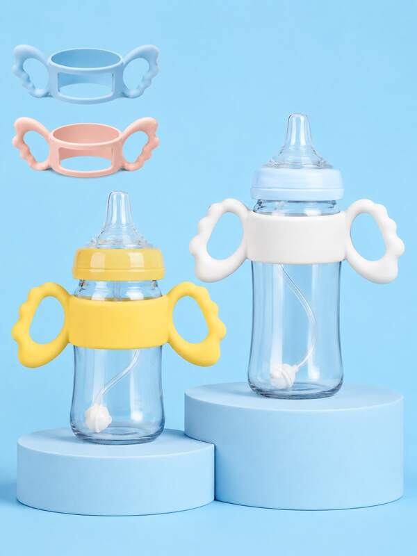1 buah Pegangan Silikon Universal untuk Botol Bayi Hegen, Botol Bayi Pigeon, Botol Bayi Persegi Leher Ekstra Lebar