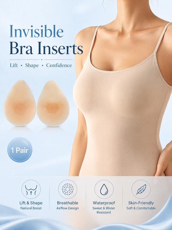 1 Pair Solid Water-Drop Lift-Up Spiral Vent Hole Nipple Covers Invisible Bra