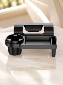 1pc Car Window Cup Holder Storage Rack, Black ABS Material, Window-Mounted Car Interior Accessory, 2 Sizes, Universal Fit For Sedan, SUV, Truck And Road Trip - A - View 10