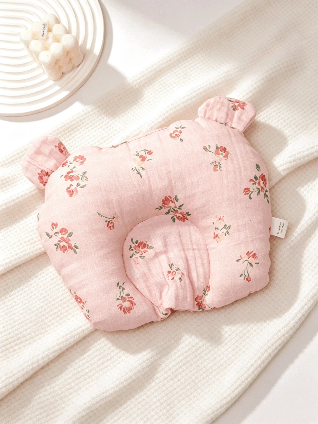1pc Cute Printed Baby U-Shaped Lightweight Thin Small Pillow, Soft Comfortable Anti-Flat Head Neck Support Pillow, All Season - Multicolor - View 1
