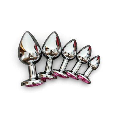 Plug Anal de Metal com Base de Gema, 5 Tamanhos, Nível Iniciante a Especialista, Adequado para Iniciantes, Brinquedo Sexual Adulto, Massageador Estimulador de Próstata Anal, Dilatador Anal, Brinquedo Anal Adulto, Acessório de Flerte, Vestível para Estimulação ao Ar Livre, Aprimoramento para Casais e Casais Casados, Role Play, Presente Erótico, Presente de Aniversário, Presente de Feriado