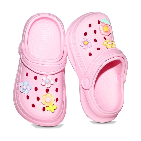 Playful Children's EVA Sandals, Cute Flower Decor, Energetic Design, Comfortable For Home And Outdoor Wear, Easy To Put On And Take Off, Thoughtful Gift For Kids