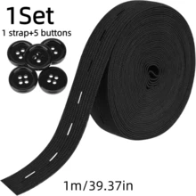 1Set/2Sets Elastic Rope, Used For Sewing, Made Of High Elasticity Knitted Tape, Designed For Tightening Waistband, Equipped With White Buttons, Perfect For Handmade Crafts - Multicolor - View 17
