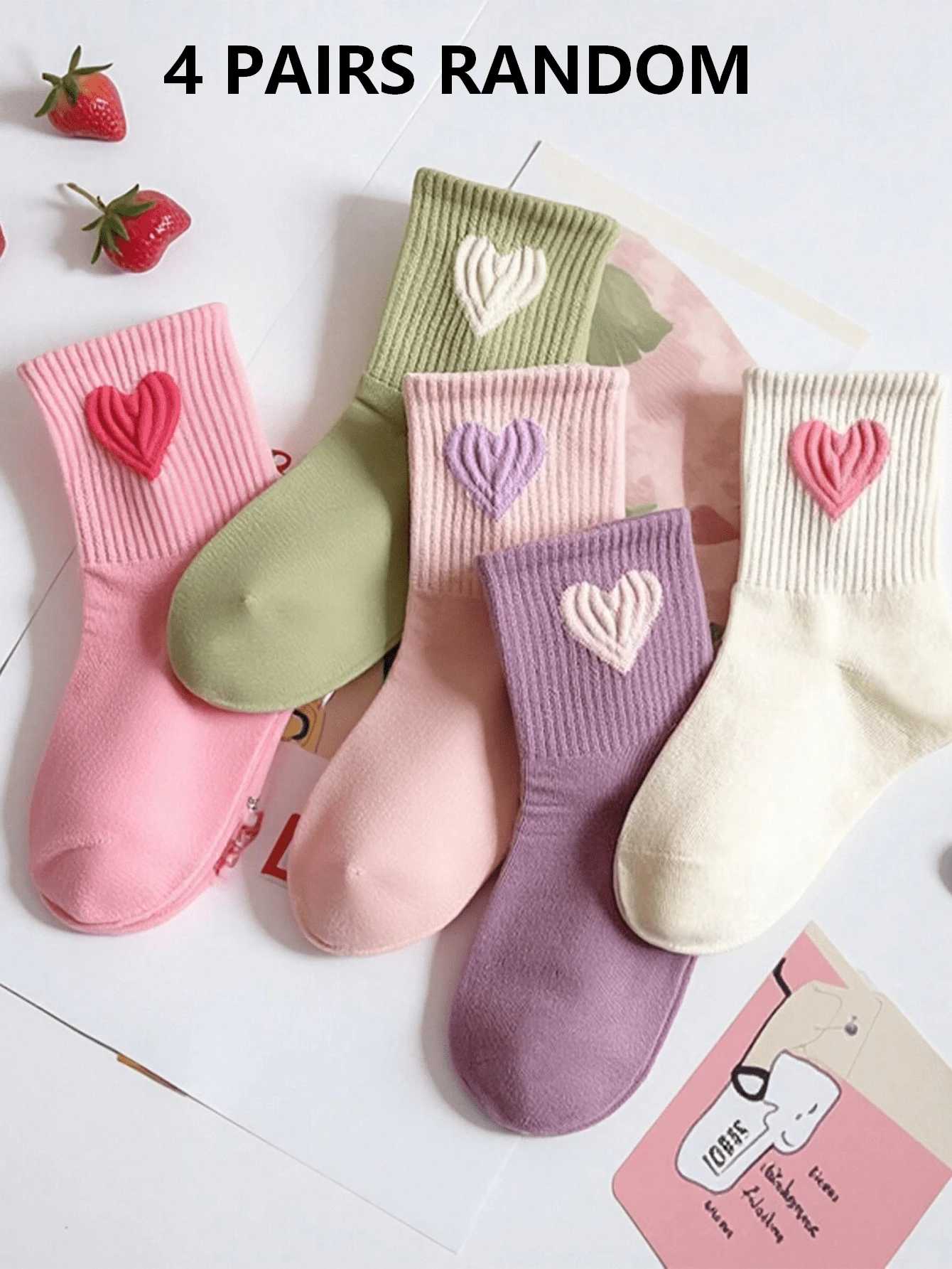 4 Pairs Children's Boat Socks, Decorated With Colorful 3D Bows, Sweet Princess Style, Suitable For All Seasons