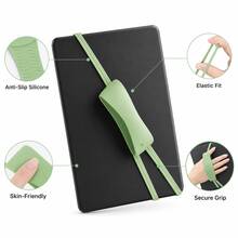 1pc/2pcs Silicone Tablet Hand Strap, Elastic Anti-Slip Tablet Grip Holder, Cross-Fixed Hand Support Strap, Portable Tablet Stand Accessory For One-Hand Holding, Bed Reading, Watching Videos, Study And Video Calls - Multicolor - View 5