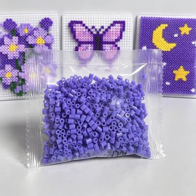 1000pcs 2.6mm/0.1in Blue Purple Melted Beads Small Hole Beads, Colorful Horseshoe Shaped Beads Set - Perfect For DIY Jewelry Making, Hair Braids, Necklaces, Earrings And Decoration - Bulk Plastic Craft Perforated Beads, Suitable For Small Merchandise And Creative Handicrafts