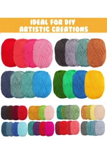 EDCUEBE7 4pcs/Approx. 200g Yarn. Mixed Color Handmade Crochet Yarn Set, Soft And Comfortable Knitting Yarn, Multi-Purpose Suitable For Crochet Wallets, Clothes, Carpets And Other Projects, Suitable For DIY Valentine's Day Gifts, Making Wallets, Handbags And Other Sewing Supplies (Random Packaging) - 4 50G - View 4