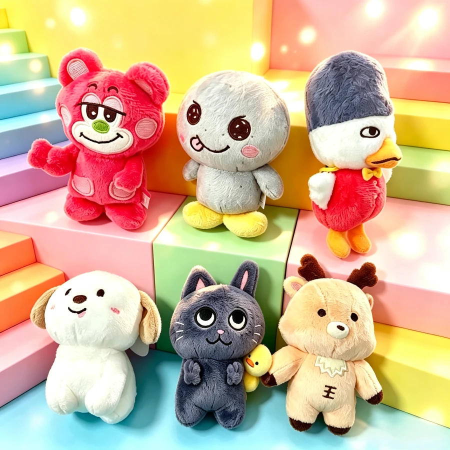 line friends RIIZ E K-POP 10cm Valentine's Day Plush Keychain Shotaro Sungchan Wonbin Cute Stuffed Deer Doll Soft Pendant Bag Charm Fan Gift - Multicolor - View 1