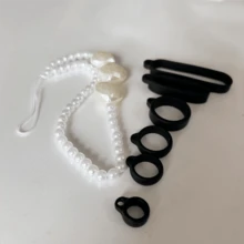 7合1抽菸配件套裝，便攜防丟香菸盒 PU 吊飾手腕帶，附 6 個矽膠環適用電子煙設備，防丟收納架，禮物首選 - 彩色 - 查看 7