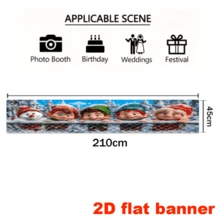 2D Flag - Christmas Snow-Themed Banner Background, Featuring Cartoon Patterns Of Snowmen And Fairies, Combined With A Snowy Forest Winter Backdrop. Made Of Polyester Material, No Power Supply Required. - A - View 4