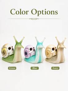 1pc Halloween Skull Snail Garden Ornament, Spooky Gothic Outdoor Yard Decor For Patio, Porch, Planter & Pathway - Multicolor - View 10