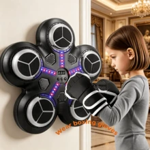 2026 Hot Wall-Mounted Boxing Game Machine, Voice Music & LED Screen With Gloves, Daily Fitness Entertainment Toy - Multicolor - View 3
