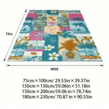 1PC Flannel Blanket, Summer Blanket, Bed Blanket , Blankets For Camping, Blanket For Beach, Throw Blanket, Multi-Use Blanket Soft , Cooling Blanket - Botanical Style - View 10