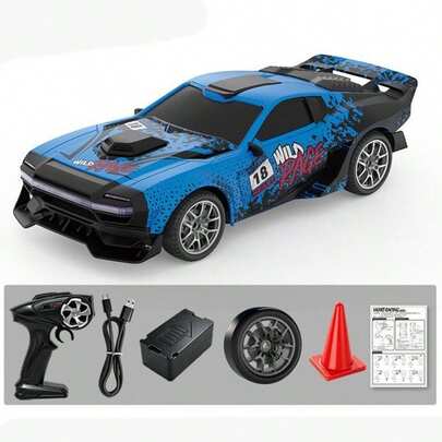 1:24 Scale RC Drift Car, Kids Car, Drift Tires With LED Lights, Remote Control Car, High-Speed Racing Toy, Boys And Girls Toy, Children's Gift, Graduation Gift, Halloween And Christmas Gift