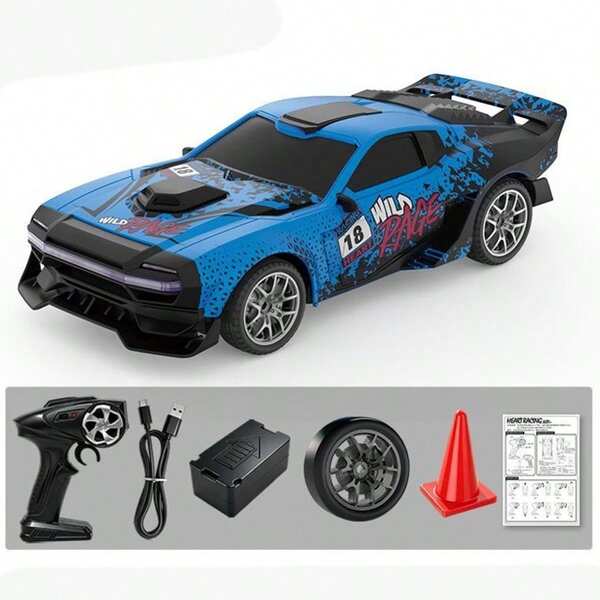 Mobil Drift RC Skala 1:24, Mobil Anak, Ban Drift dengan Lampu LED, Mobil Kendali Jarak Jauh, Mainan Balap Kecepatan Tinggi, Mainan untuk Anak Laki-laki dan Perempuan, Hadiah Anak-anak, Hadiah Wisuda, Hadiah Halloween dan Natal