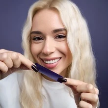 Purple Teeth Whitening Strips 21 Treatments - Non Sensitive Teeth Whitening - Whitening Without Any Harm - Pack Of 42 Strips - PURPLE - View 8