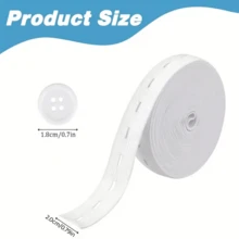 1Set/2Sets Elastic Rope, Used For Sewing, Made Of High Elasticity Knitted Tape, Designed For Tightening Waistband, Equipped With White Buttons, Perfect For Handmade Crafts - Multicolor - View 3