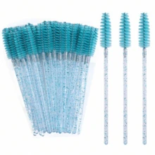 50/100pcs Eyelash Brushes, Suitable For Eyelash Extensions, Eyebrows And Makeup, Crystal Color, 7 Colors Available (Colorful) - Multicolor - View 14